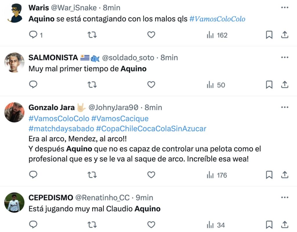 Comentarios de hinchas