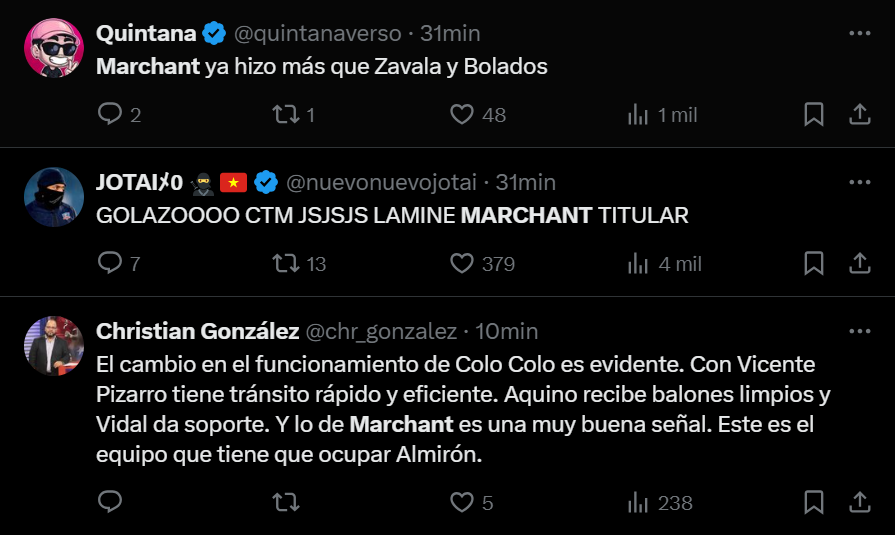Comentarios sobre Marchant.