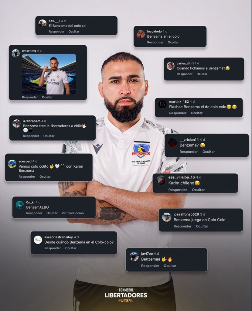 Cristián Arredondo siendo comparado con Karim Benzema en comentarios.