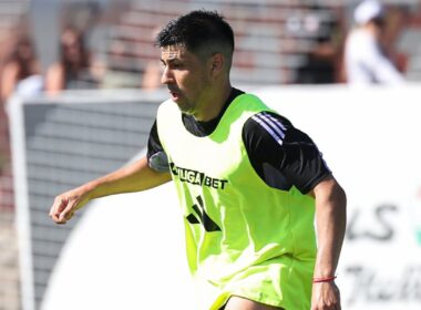 Tomás Alarcón durante un entrenamiento en Colo-Colo.