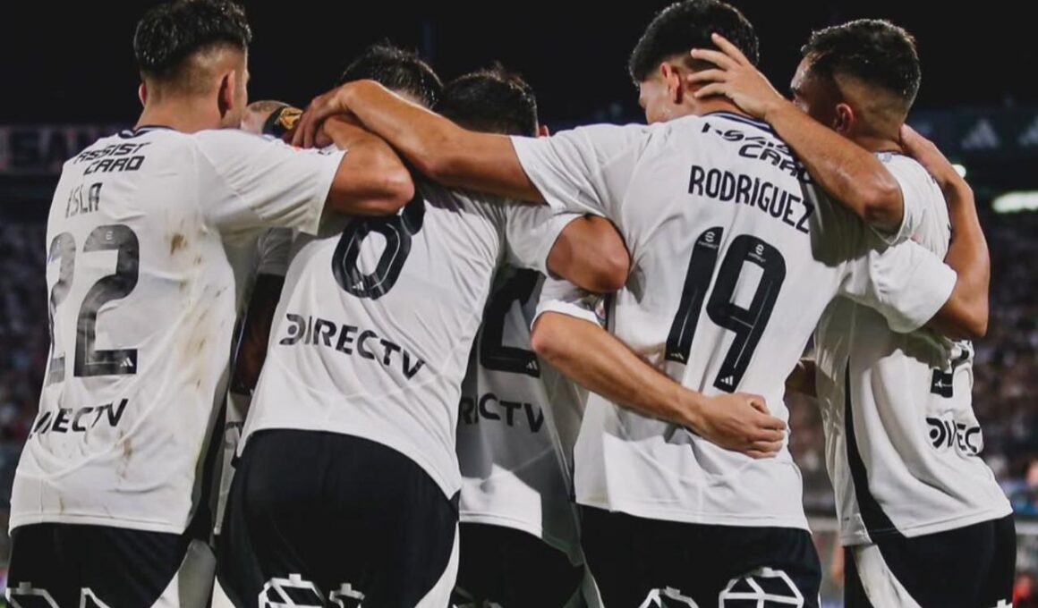 Gol Colo-Colo vs Everton de Viña del Mar, en la Liga de Primera, organizada por la ANFP.