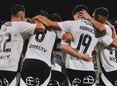 Gol Colo-Colo vs Everton de Viña del Mar, en la Liga de Primera, organizada por la ANFP.