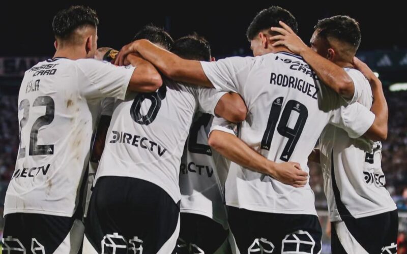 Gol Colo-Colo vs Everton de Viña del Mar, en la Liga de Primera, organizada por la ANFP.