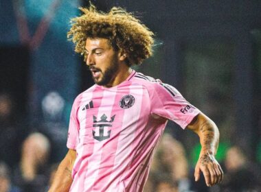 Maximiliano Falcón jugando un partido por Inter Miami.