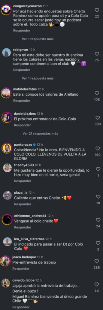 Hinchas de Colo-Colo piden la llegada de Miguel Ramírez en redes sociales.