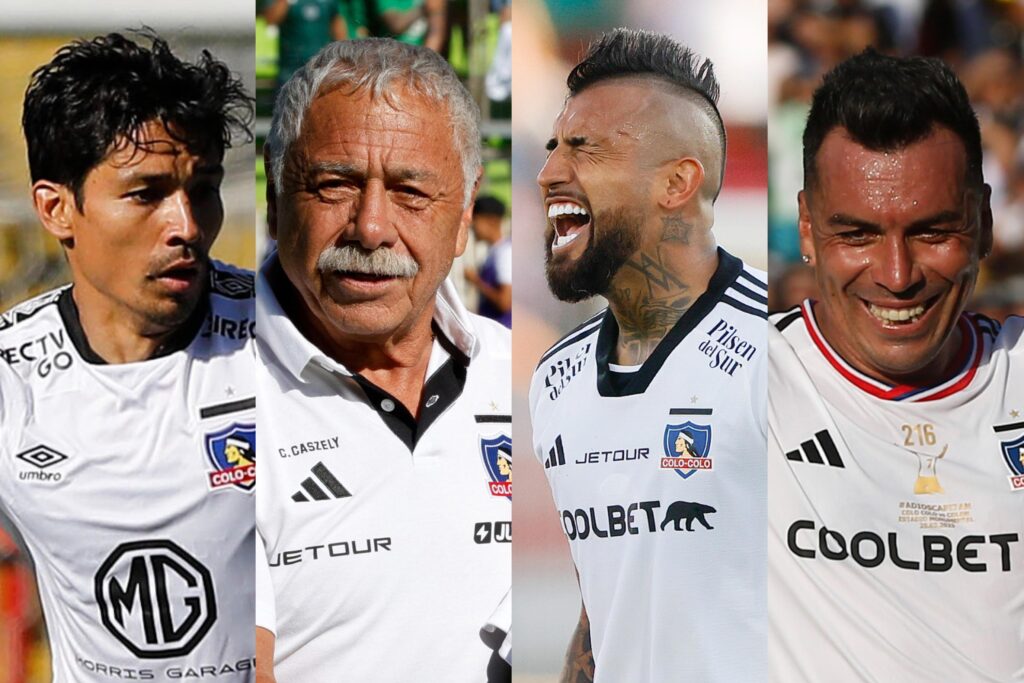 Matías Fernández, Carlos Caszely, Arturo Vidal y Esteban Paredes con la camiseta de Colo-Colo. Encuesta mejor jugador de la historia.