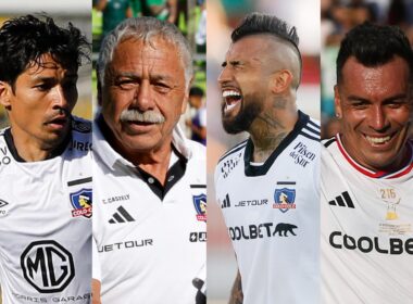 Matías Fernández, Carlos Caszely, Arturo Vidal y Esteban Paredes con la camiseta de Colo-Colo. Encuesta mejor jugador de la historia.
