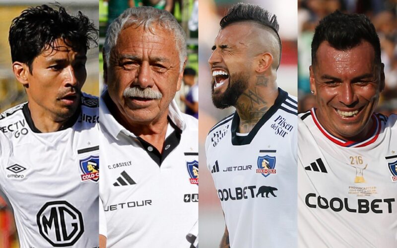 Matías Fernández, Carlos Caszely, Arturo Vidal y Esteban Paredes con la camiseta de Colo-Colo. Encuesta mejor jugador de la historia.