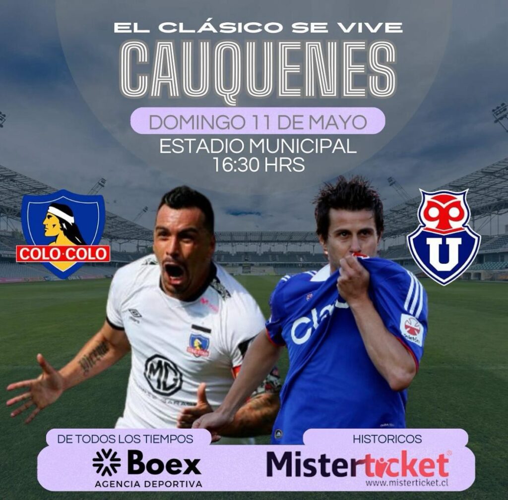 Anuncio de Superclásico entre Colo-Colo vs U de Chile en Cauquenes.