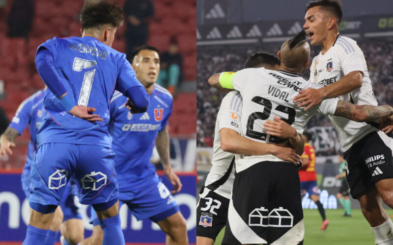 Superclásico Jugadores de Universidad de Chile y Colo-Colo.