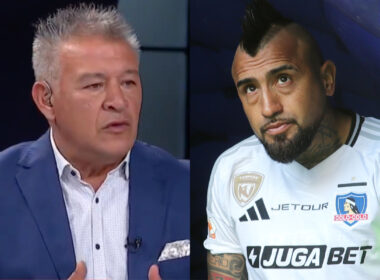 Prime plano de Claudio Borghi y Arturo Vidal.