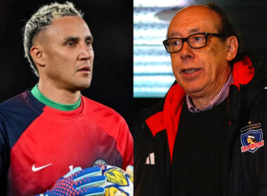 Primer plano de Keylor Navas y Alfredo Stöhwing.