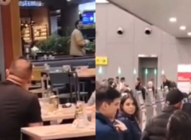 Registro de Almirón viendo el partido de Colo-Colo ante La Calera