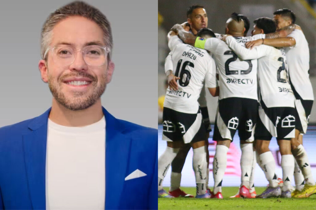 Primer plano de Jorge Gómez 'Pelotazo' y jugadores de Colo-Colo abrazados.