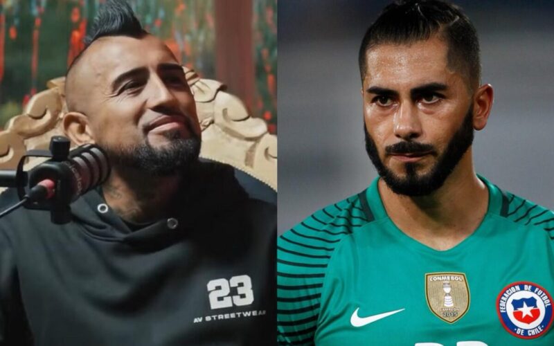 Primer plano a los rostros de Arturo Vidal y Johnny Herrera.