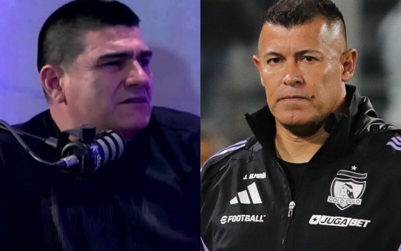 Primer plano de Marcelo Toby Vega y Jorge Almirón.