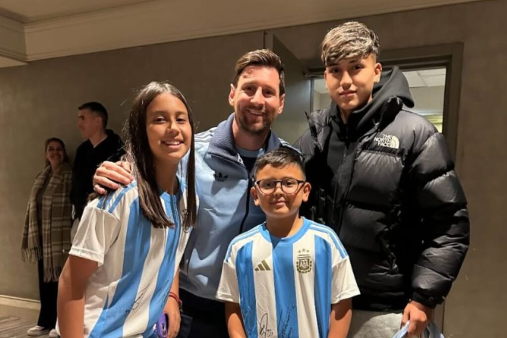 Lionel Messi y los hijos de Arturo Vidal