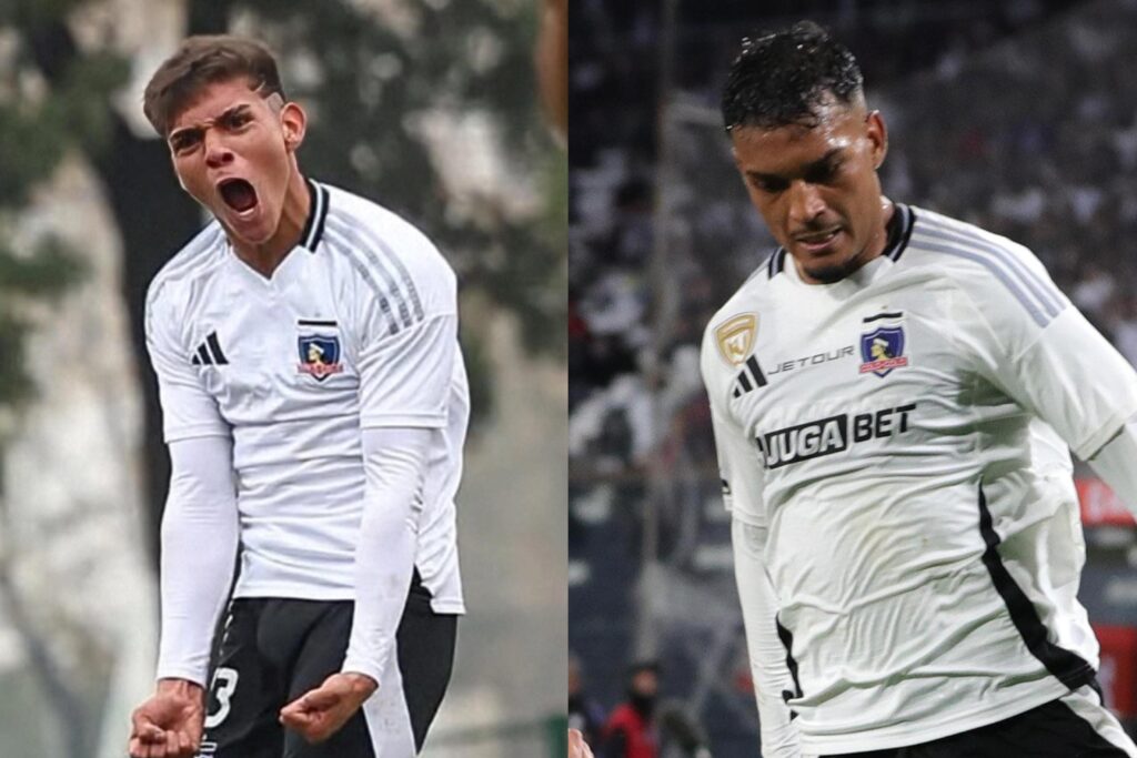 Leonidas y Daniel Gutiérrez con las camisetas de Colo-Colo.