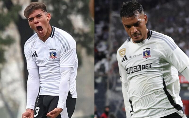Leonidas y Daniel Gutiérrez con las camisetas de Colo-Colo.