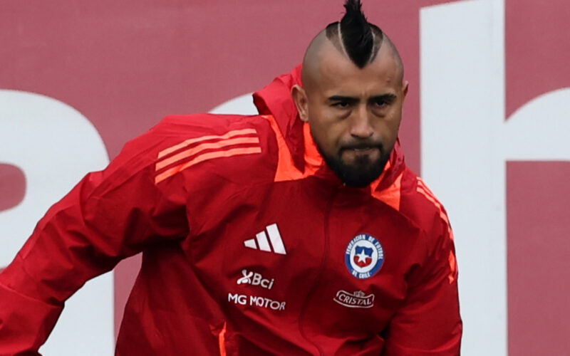 Arturo Vidal entrenando en la Selección Chilena.