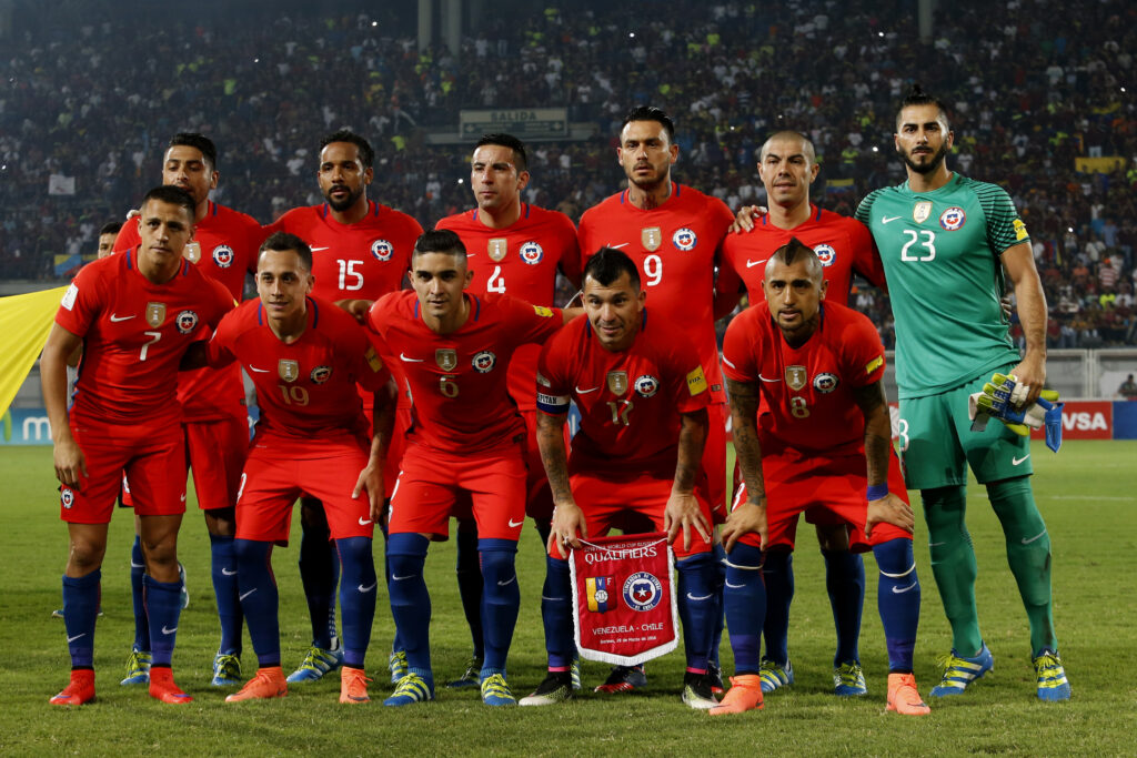 Futbol,  Venezuela v Chile.
Eliminatorias a Rusia 2018.
Formacion de Chile antes del partido clasificatorio al mundial de Rusia 2018 contra Venezuela disputado en el estadio Agustin Tobar de Barinas, Venezuela.
29/03/2016
Marcelo Hernandez/Photosport**********

Football,  Venezuela v Chile.
Russia 2018 World Cup qualifiying match.
Chile's team before the Russia 2018 World Cup qualifiying football match against Venezuela at the Agustin Tobar stadium in Barinas, Venezuela, Chile.
29/03/2016
Marcelo Hernandez/Photosport