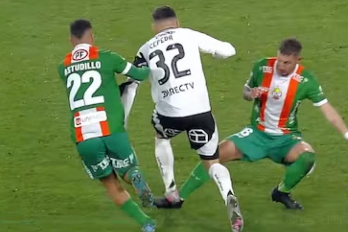 Pisotón de Lucas Cepeda reclamado por Johnny Herrera en el partido de Colo-Colo vs Cobresal.
