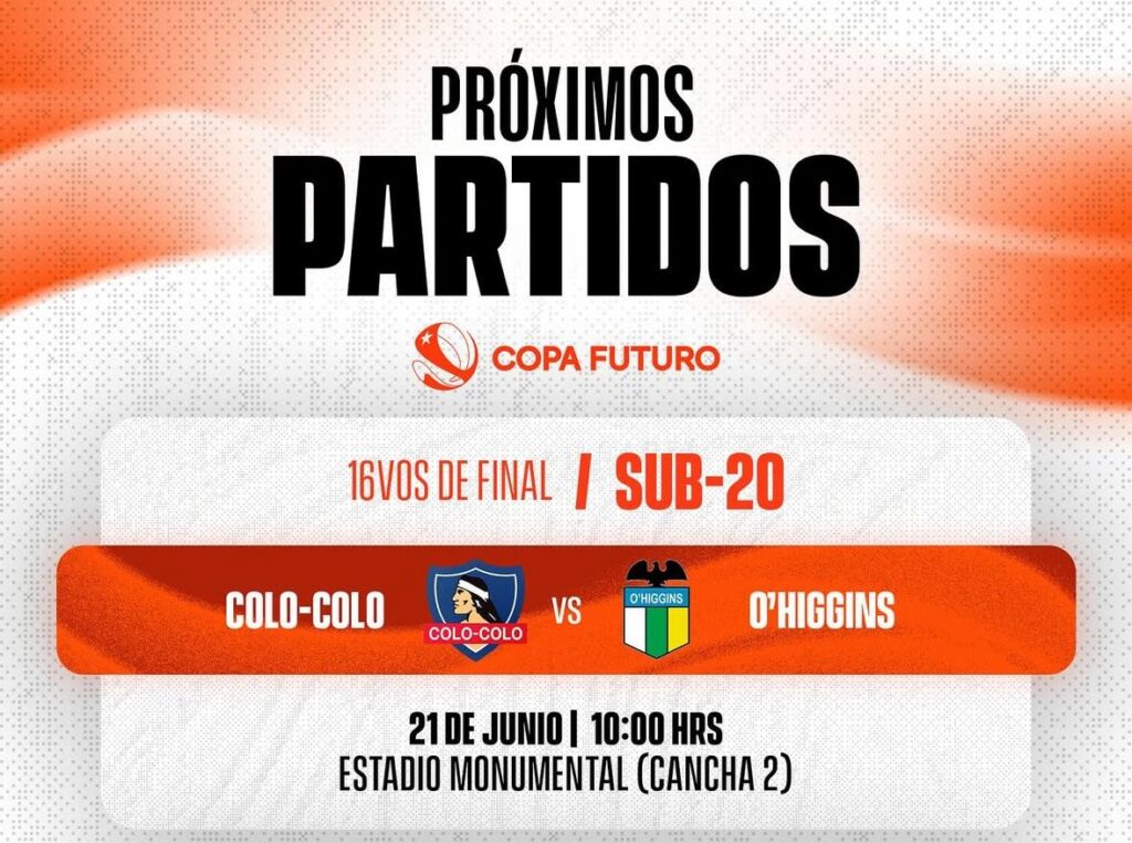 Anuncio en Instagram del partido de Colo-Colo vs O'Higgins en la Copa Futuro Sub-20.