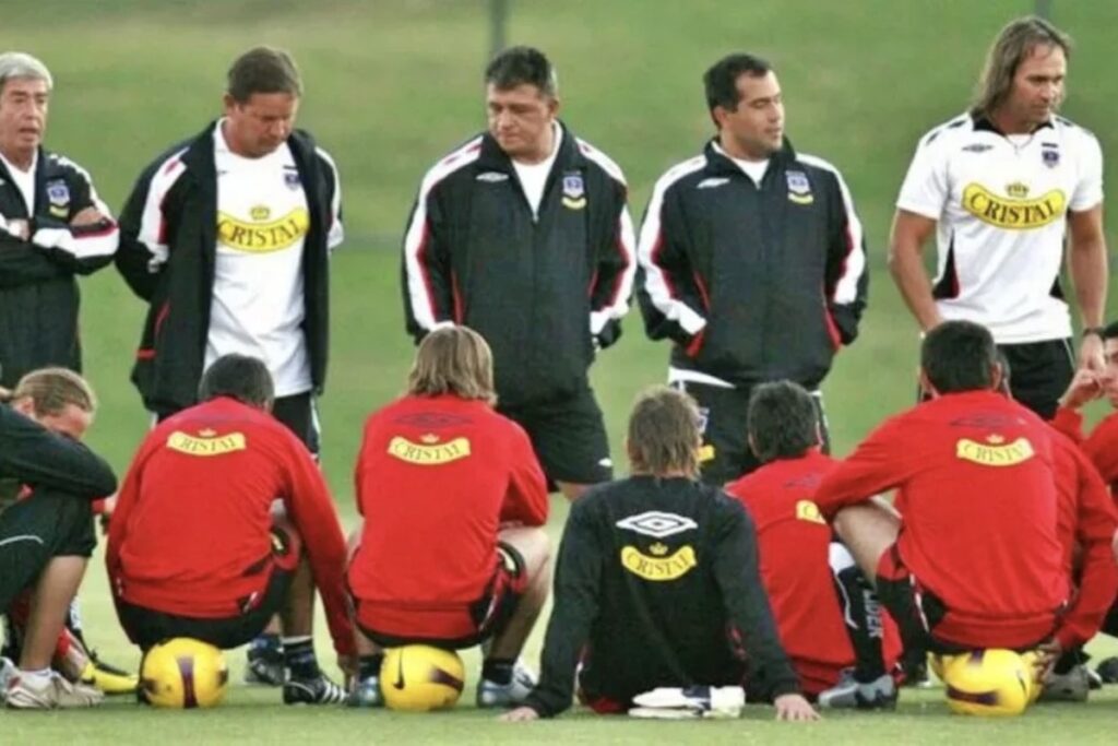 Torres siendo parte del cuerpo técnico de Borghi.