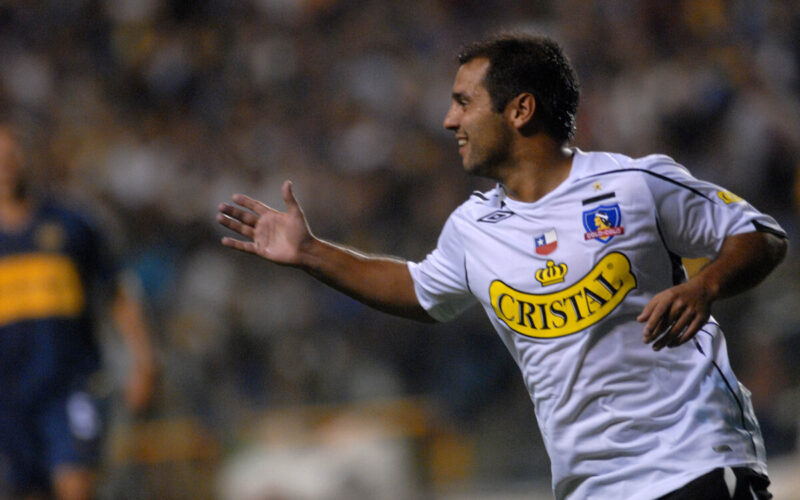 Biscayzacú celebrando un gol en La Bombonera.