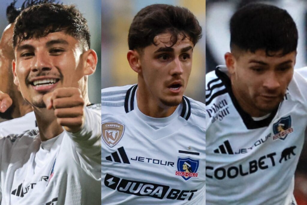 Alexander Oroz, Bruno Gutiérrez y Cristián Riquelme defendiendo los colores de Colo-Colo.