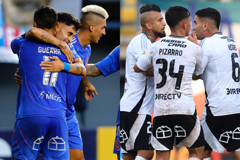 Jugadores de Universidad de Chile y Colo-Colo.
