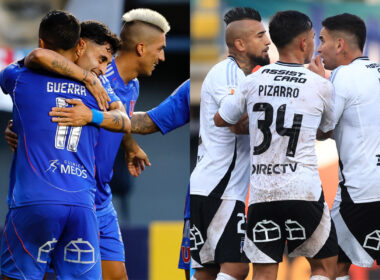 Jugadores de Universidad de Chile y Colo-Colo.