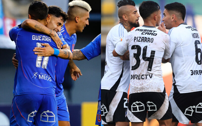 Jugadores de Universidad de Chile y Colo-Colo.