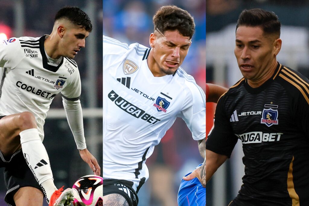 Bruno Gutiérrez, Alan Saldivia y Óscar Opazo, quienes compiten por ser el lateral derecho de Colo-Colo.