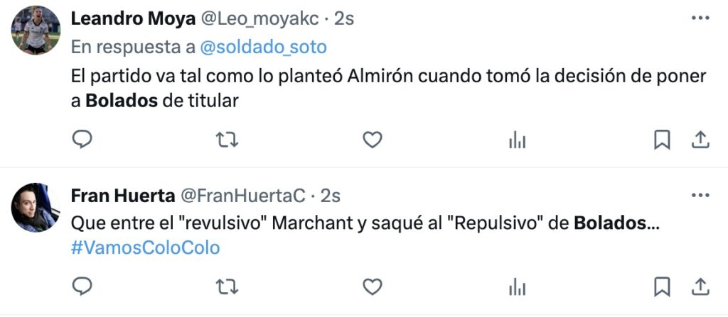 Reacciones hinchas.