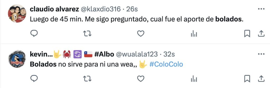 Reacciones hinchas.
