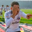 Claudio Aquino celebrando su gol contra Universidad de Chile.