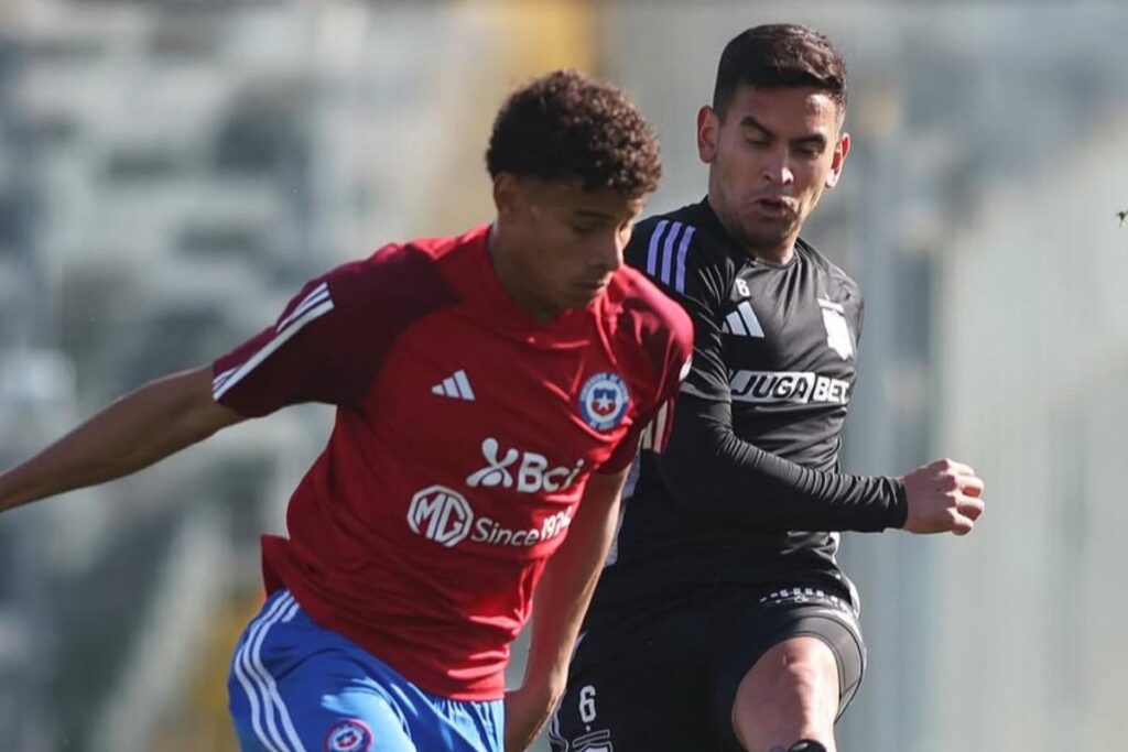 Sebastián Vegas, de la formación titular, en el partido de Colo-Colo vs La Roja Sub-20.