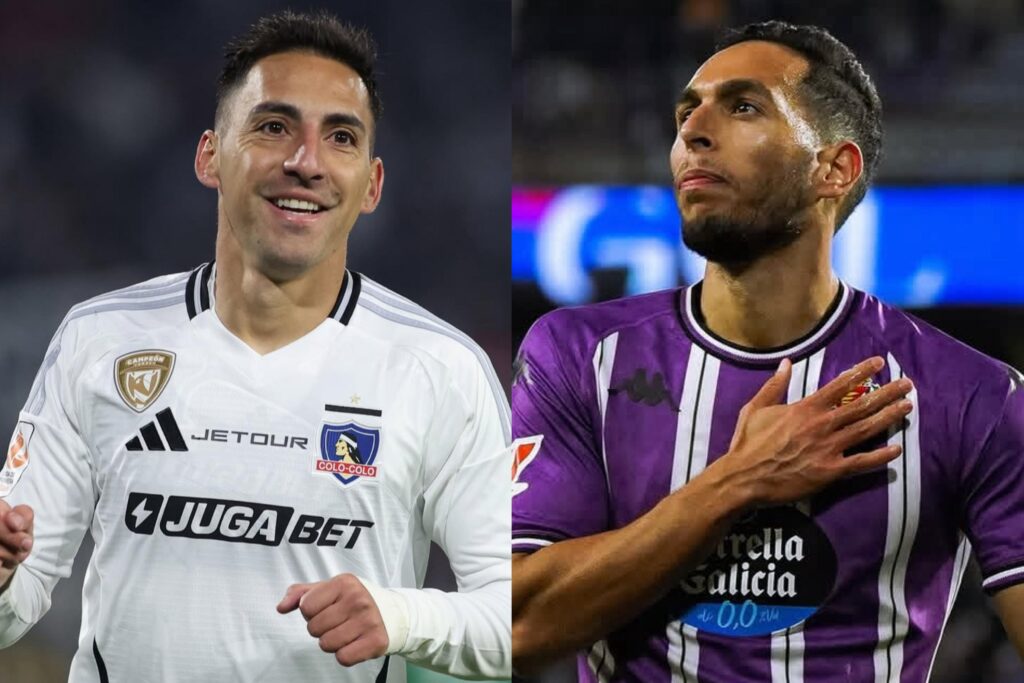Javier Correa con camiseta de Colo-Colo vs Real Valladolid