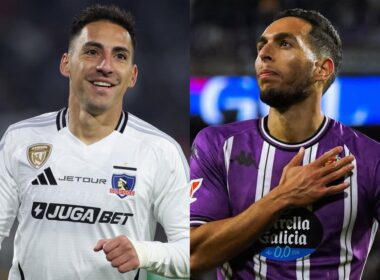 Javier Correa con camiseta de Colo-Colo vs Real Valladolid