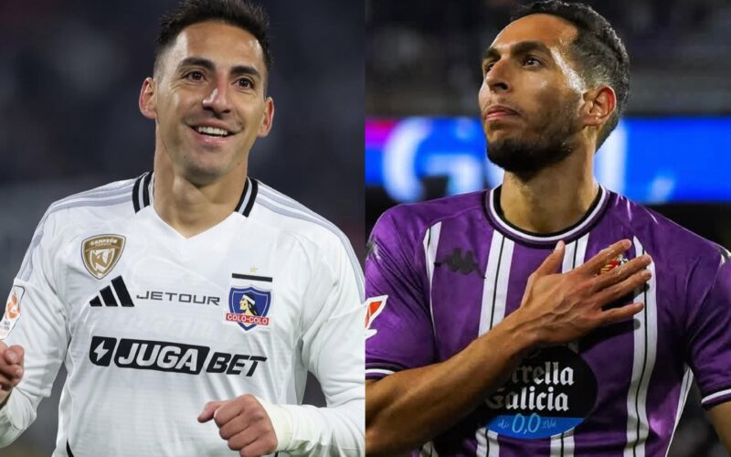 Javier Correa con camiseta de Colo-Colo vs Real Valladolid