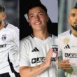 Emiliano Amor, Cristián Zavala y Arturo Vidal con la camiseta de Colo-Colo. Contrato.