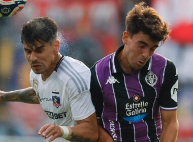 Erick Wiemberg en el partido amistoso entre Colo-Colo y Real Valladolid.