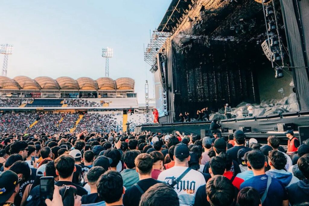 Estadio Monumental durante un concierto.