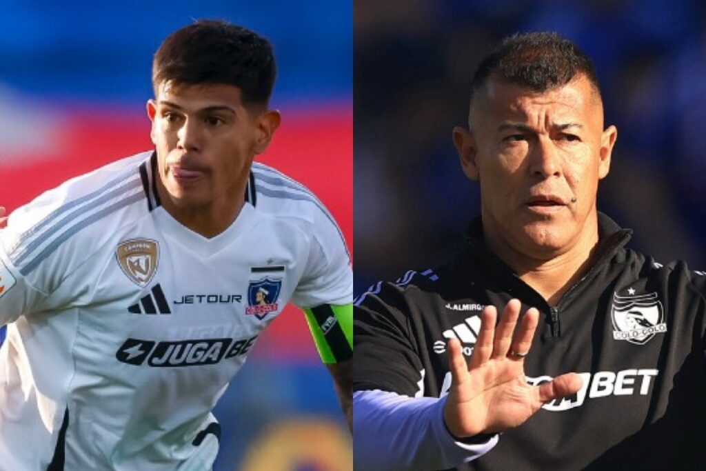 Esteban Pavez y Jorge Almirón durante el Superclásico.