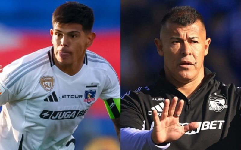 Esteban Pavez y Jorge Almirón durante el Superclásico.