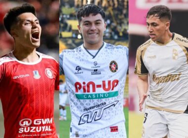 Felipe Yáñez, Bastián Silva y Enzo Riquelme con las camisetas de Unión la Calera, Deportes Limache y Coquimbo Unido, con quienes suman minutos Sub-21.