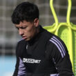 Primer plano de Cristián Zavala durante un entrenamiento de Colo-Colo.