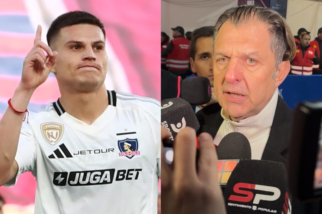 Lucas Cepeda con camiseta de Colo-Colo y Aníbal Mosa
