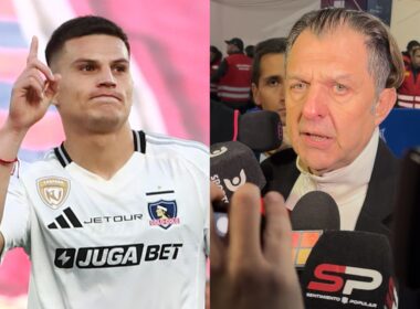 Lucas Cepeda con camiseta de Colo-Colo y Aníbal Mosa